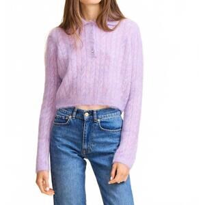 NEW MILLE ingrid henley sweater in lilac